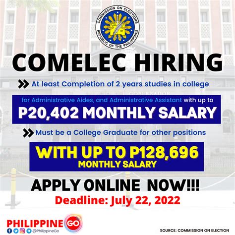 comelec job vacancies|COMELEC Philippines Careers and Employment .